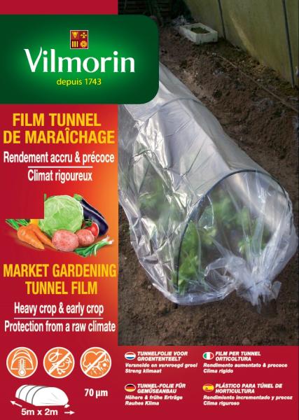 Croissance et protection des végétaux - Film Tunnel de Maraîchage - 2 m x 5 m - PACKAGING_RECTO